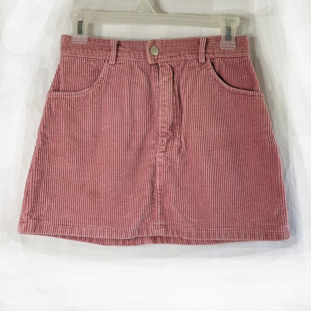 Kendall & Kylie Pink Corduroy Mini Skirt